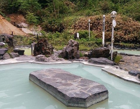 龍泉の湯から見た石庭露天風呂